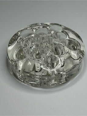 Flower Frog Star 11 Hole Footed Clear Glass 3 inch